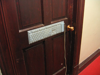 keyboard on the front of the door